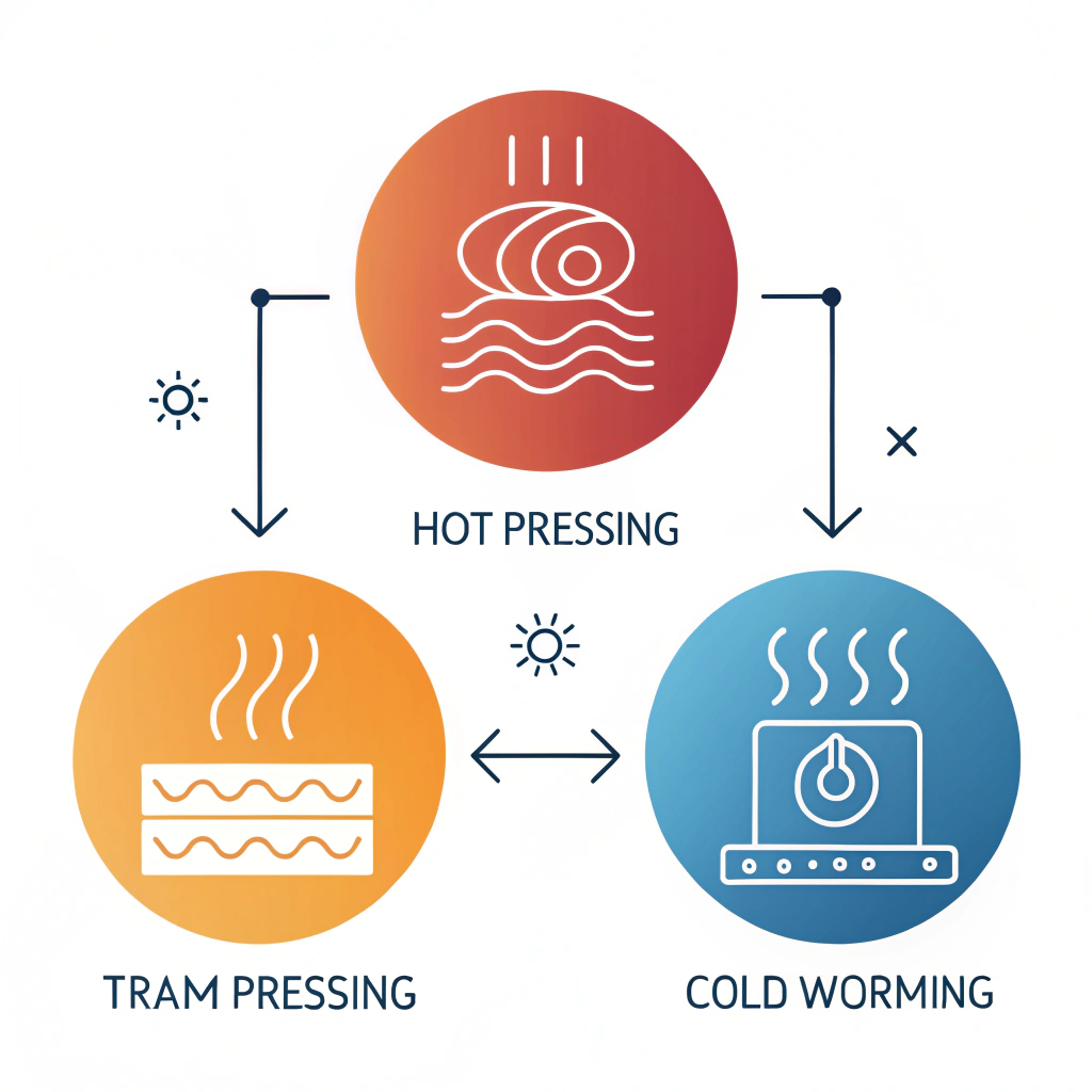 Minimalist 2D icons representing production processes affecting paddle twist weight.