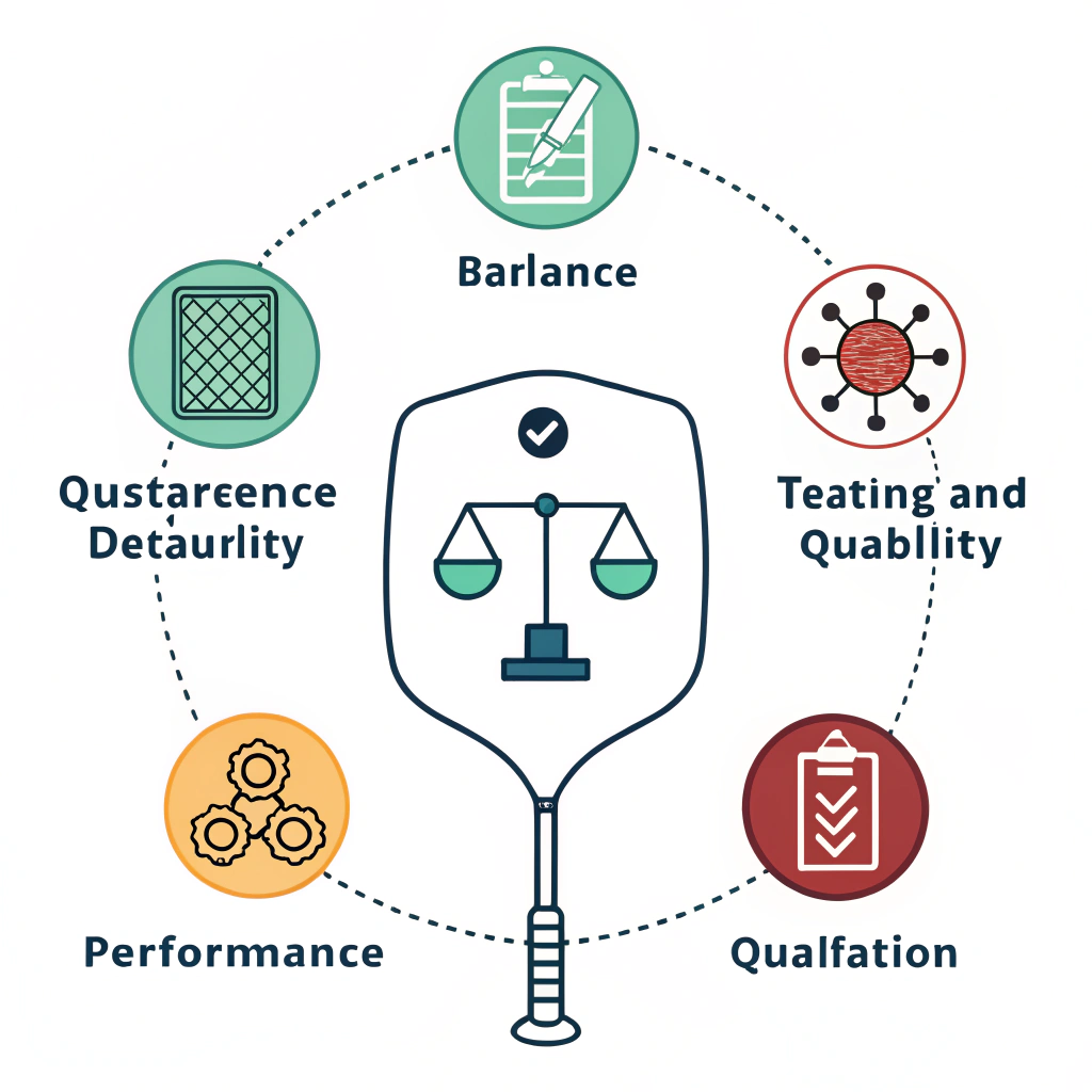 Simplified 2D illustration representing quality testing in paddle production