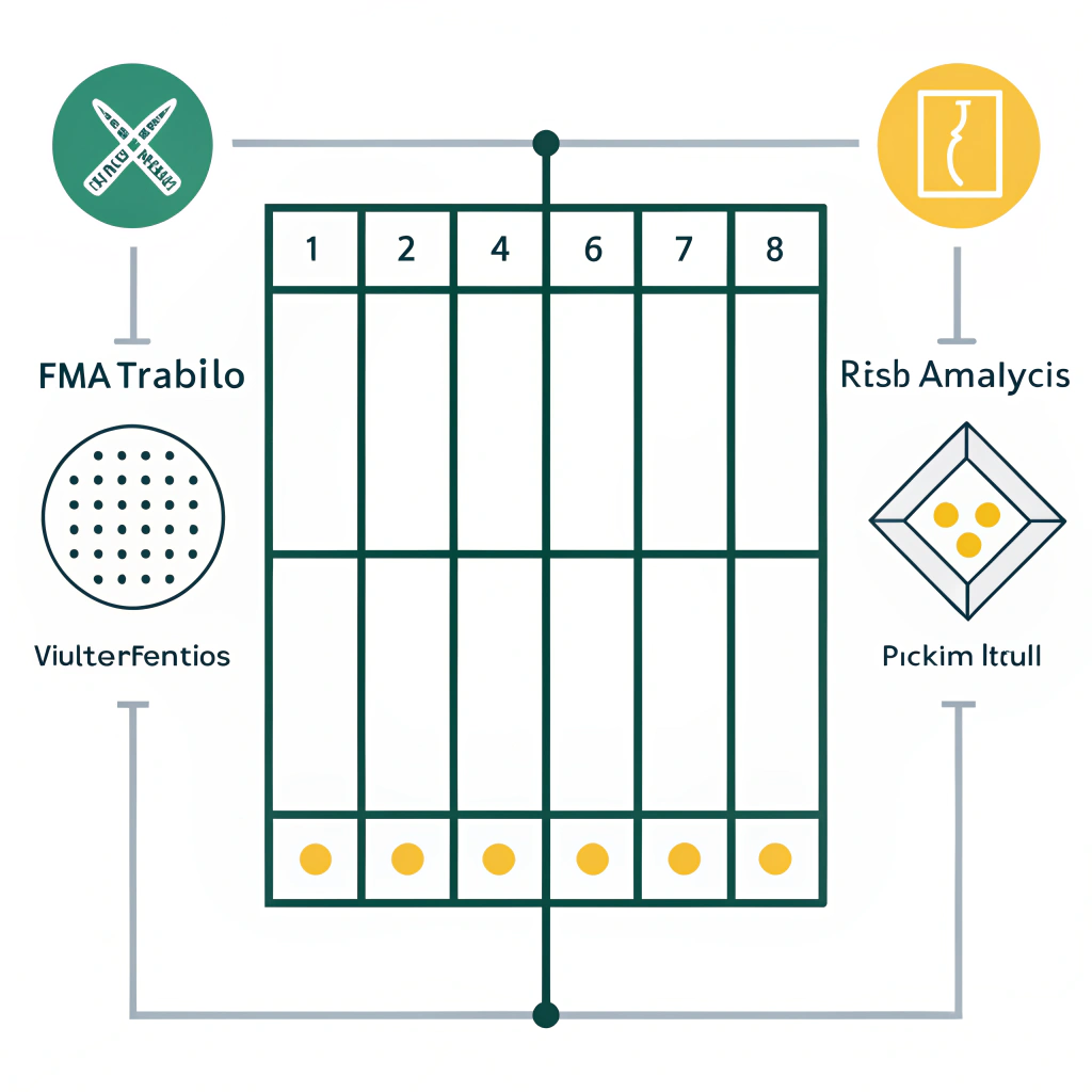 Abstract flat design diagram symbolizing risk analysis table for paddle production