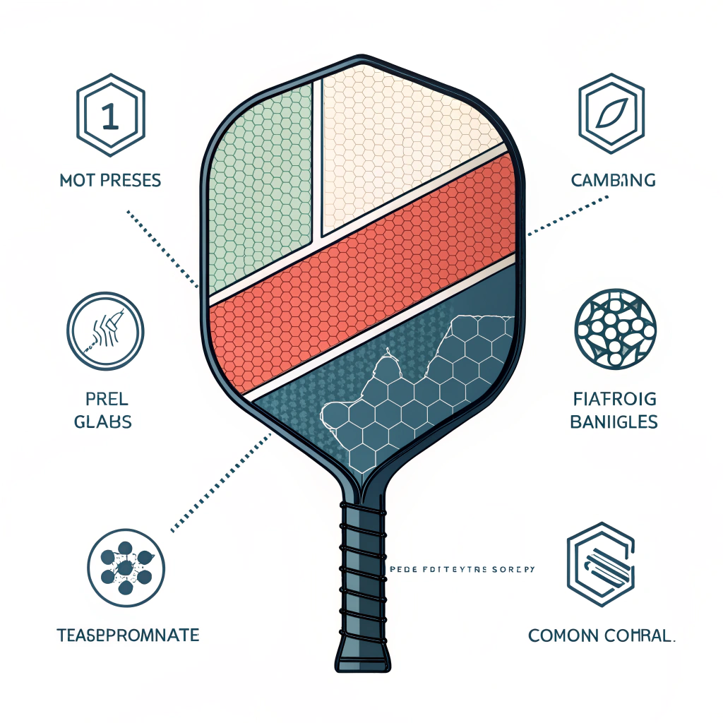 2D flat illustration showing abstract paddle materials and production process icons in a modern design.