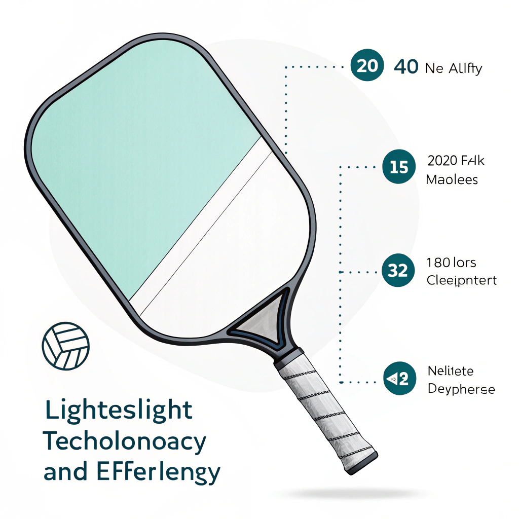 Minimalist 2D art showing a sleek, agile lightweight pickleball paddle.