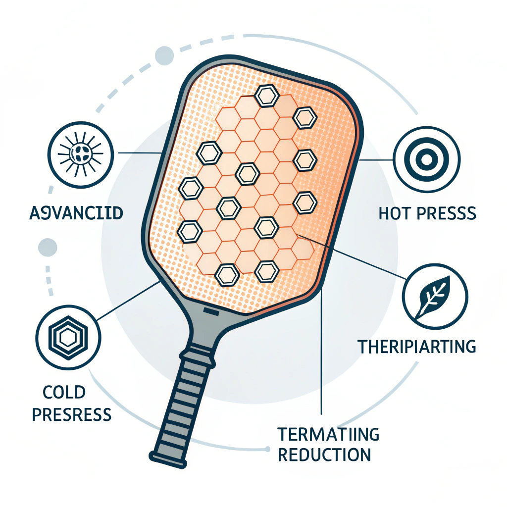 2D minimalist pickleball paddle with abstract textured surface and performance design elements