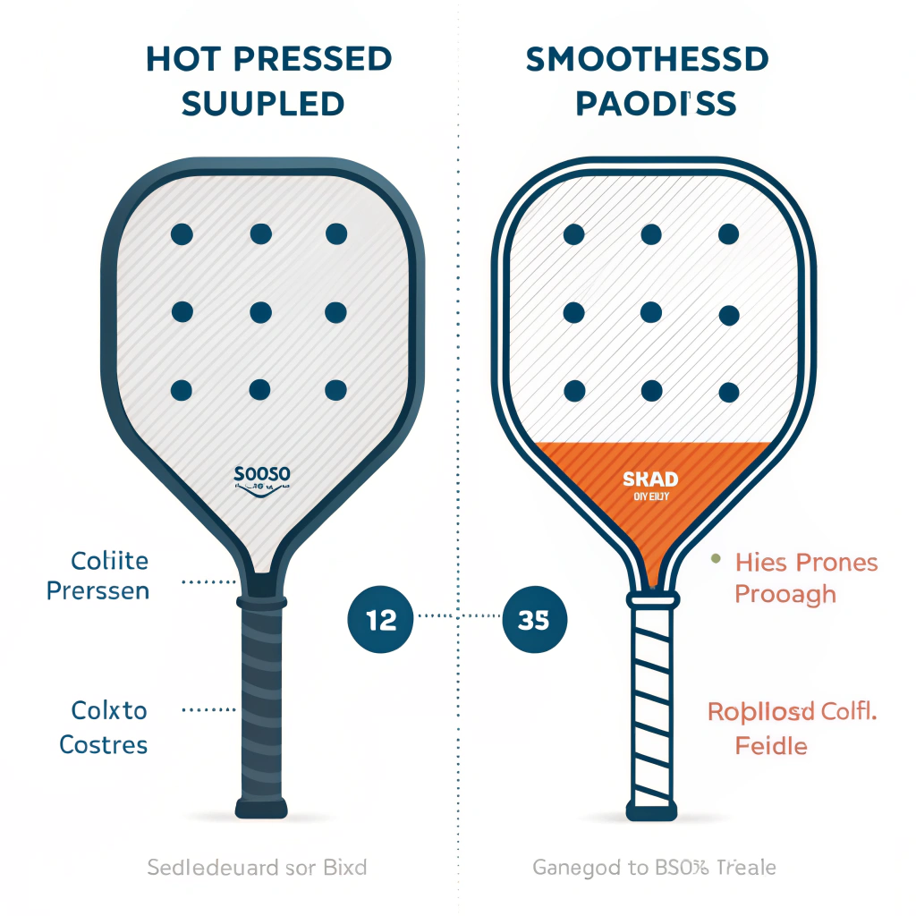 Minimal illustration of two different pickleball paddles highlighting design differences