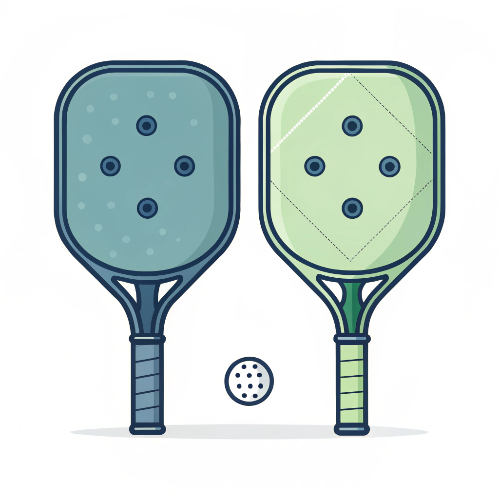 Simple flat design comparing competitive and recreational paddle styles in 2D minimalism