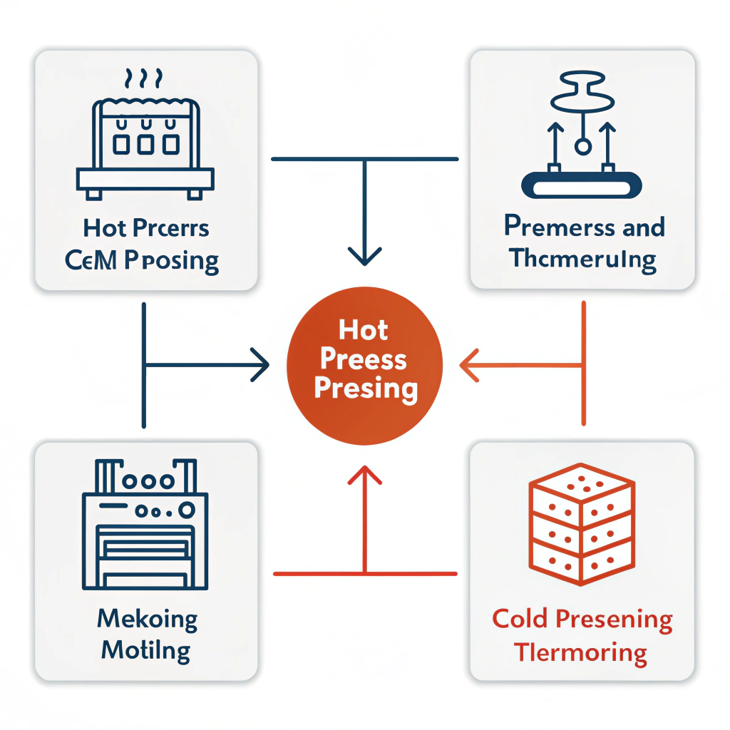 Minimalist diagram showing three distinct manufacturing processes for high-performance pickleball paddles.