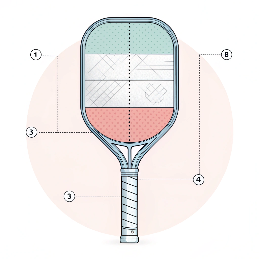 Simple 2D illustration of a paddle handle with composite material layers