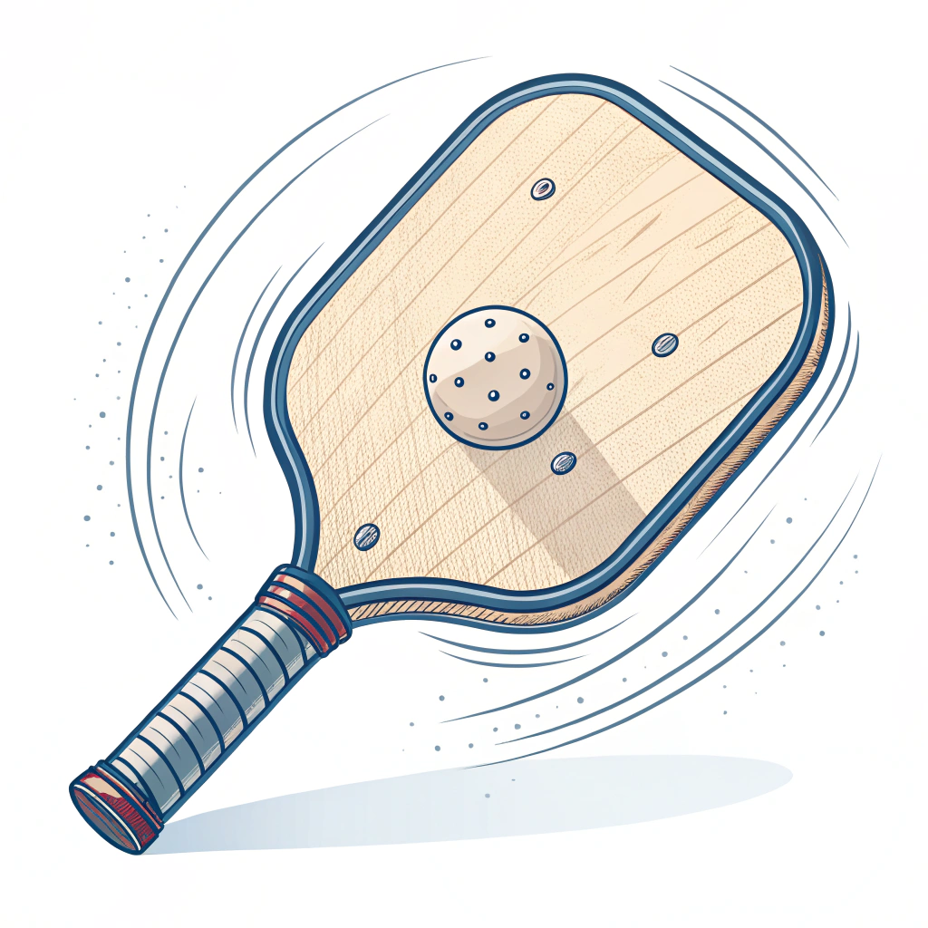 Minimalist illustration of a paddle demonstrating dynamic spin control with motion lines.