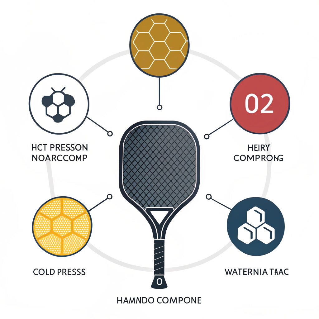 Minimal flat design illustration of diverse paddle materials and processes.