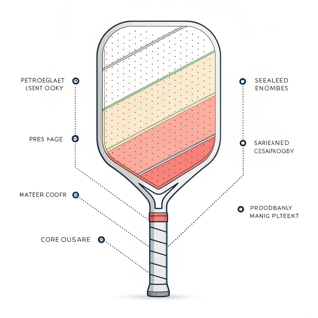 Minimalistic flat design illustration of a paddle highlighting potential failure areas in production