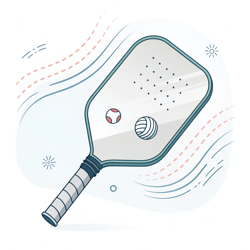 2D minimal illustration of a pickleball paddle with energy waves representing advanced bonding benefits