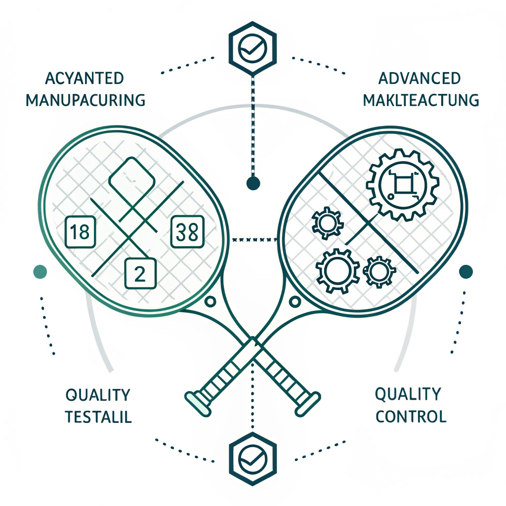 Minimalist 2D image merging paddle design with quality control and technology cues.