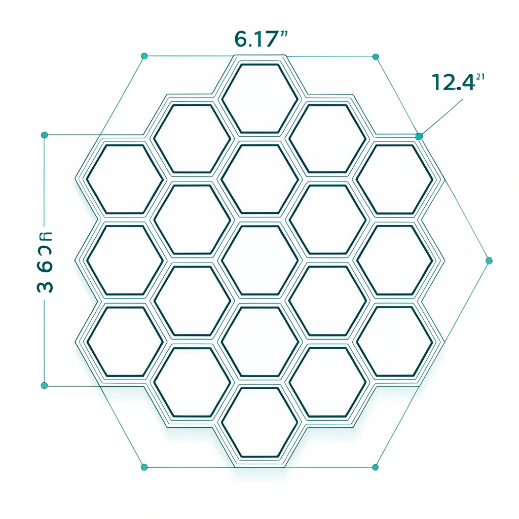 Simple 2D vector art of a honeycomb structure representing paddle core performance