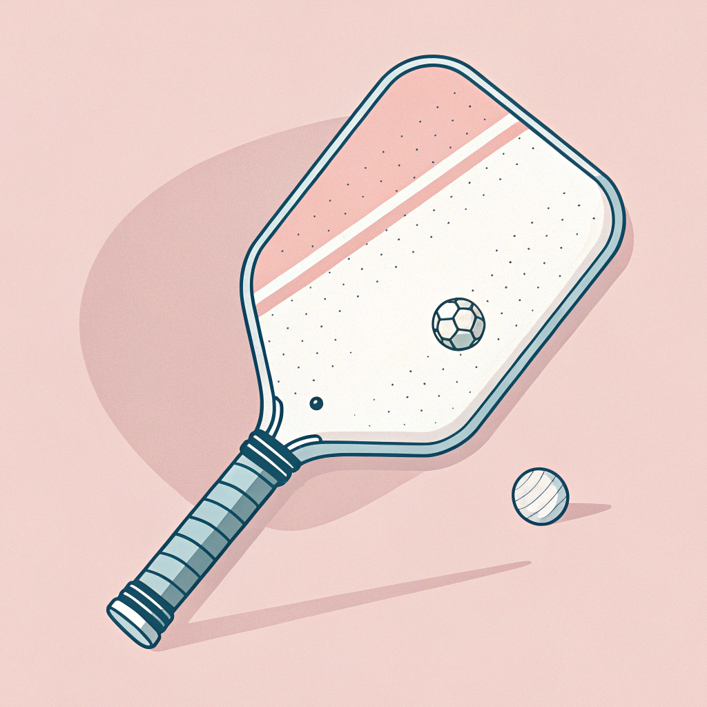 Simple 2D vector of ergonomic pickleball paddle showcasing balanced design