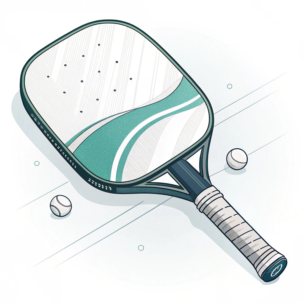 Minimal illustration highlighting pickleball paddle ergonomic grip design