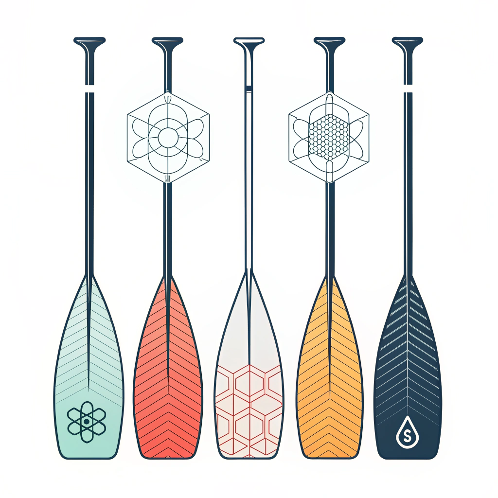 Minimal flat-style illustration of paddle materials and production processes