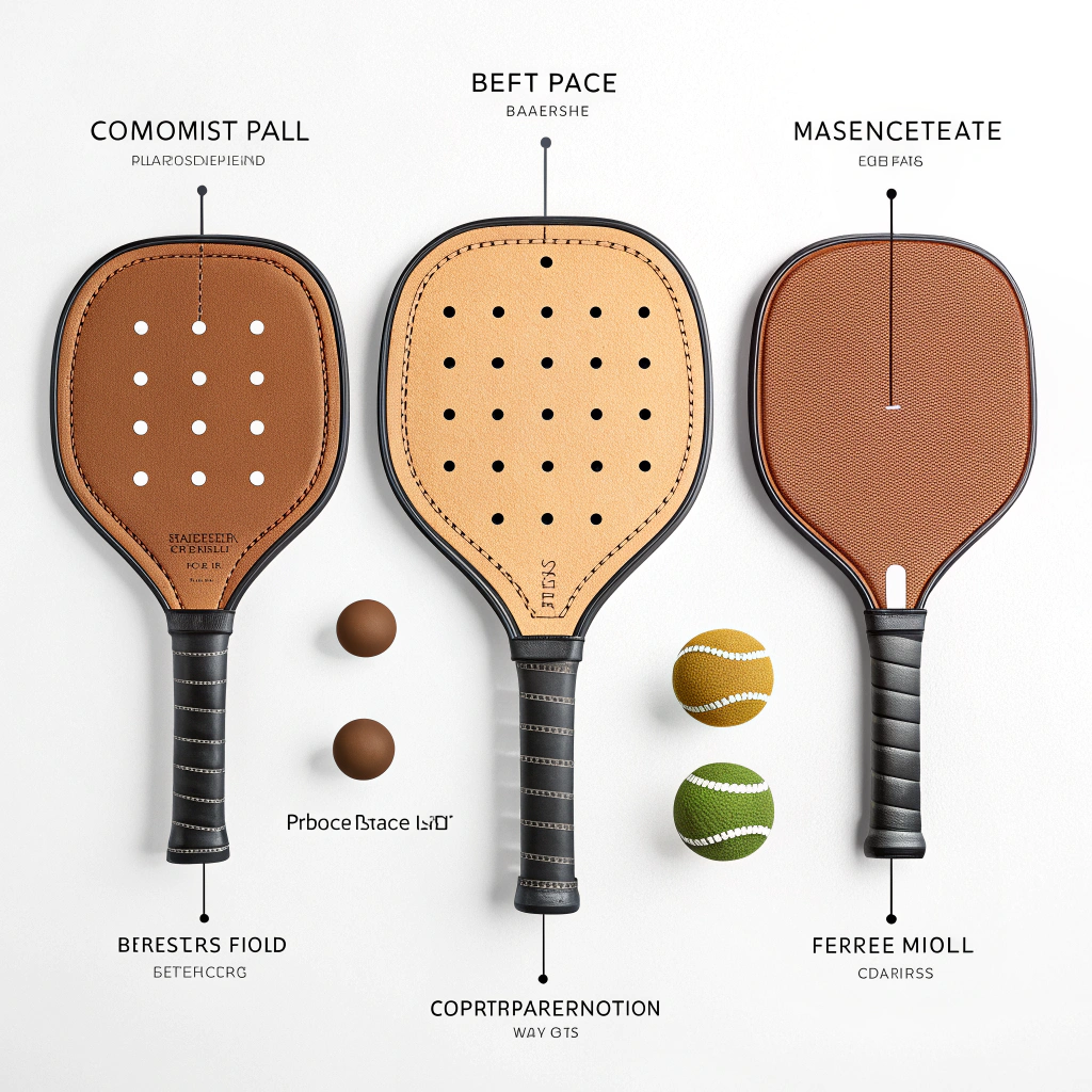 Row of five stylized paddle handles showing different materials and production cues