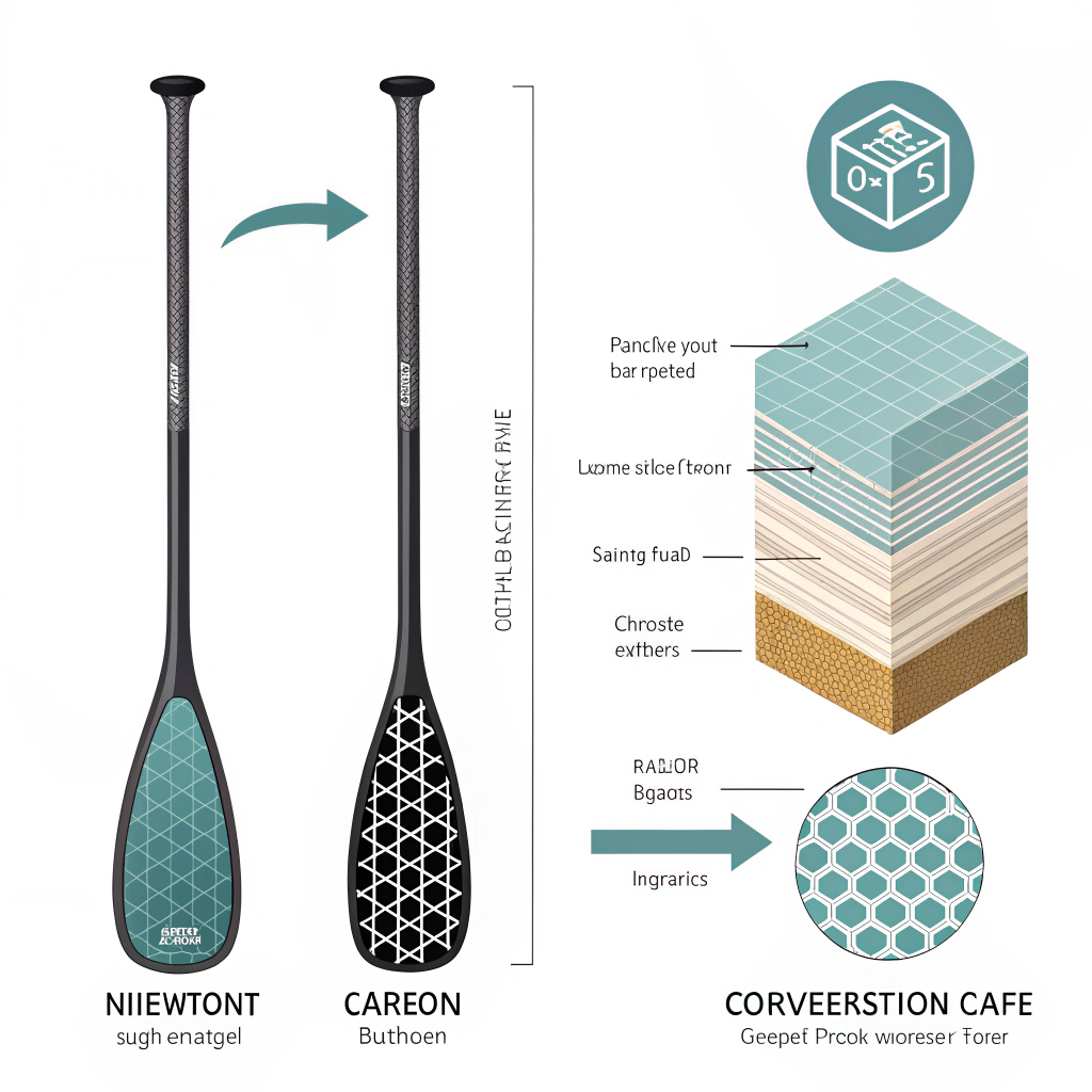 Side-by-side cross-sections showing heavier paddle converted to lighter materials and thinner components