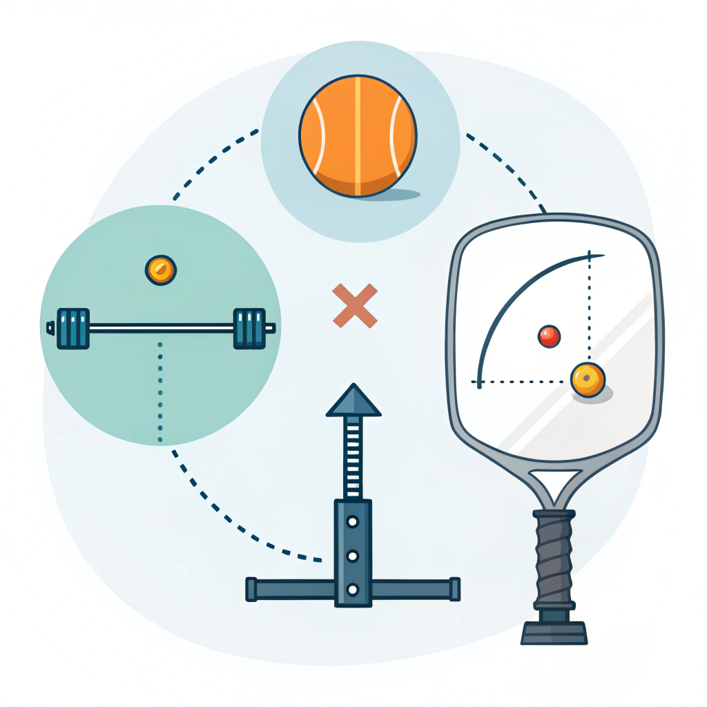 Minimal vignettes showing static balance, rotary swing-weight rig, and spec icon.