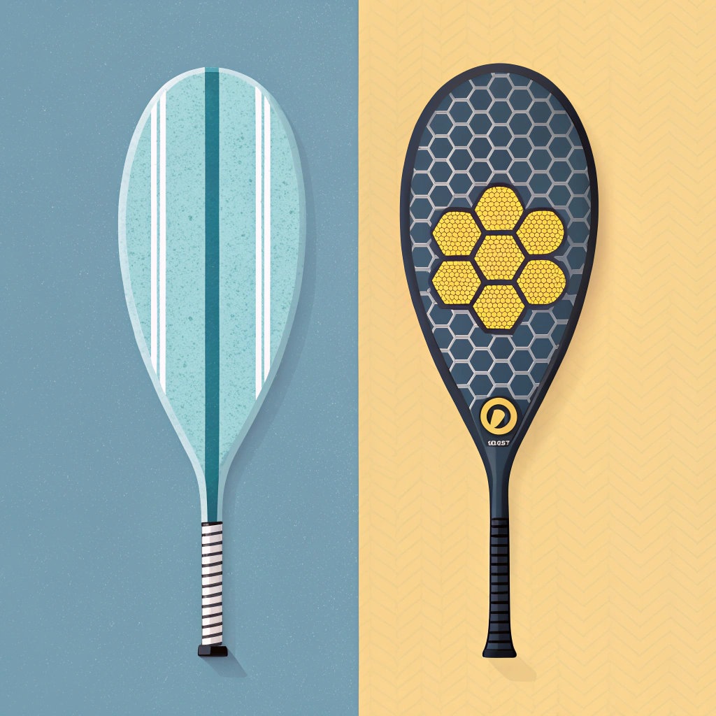 Side-by-side minimalist paddles showing fiberglass weave and carbon weave, flexibility versus stiffness.