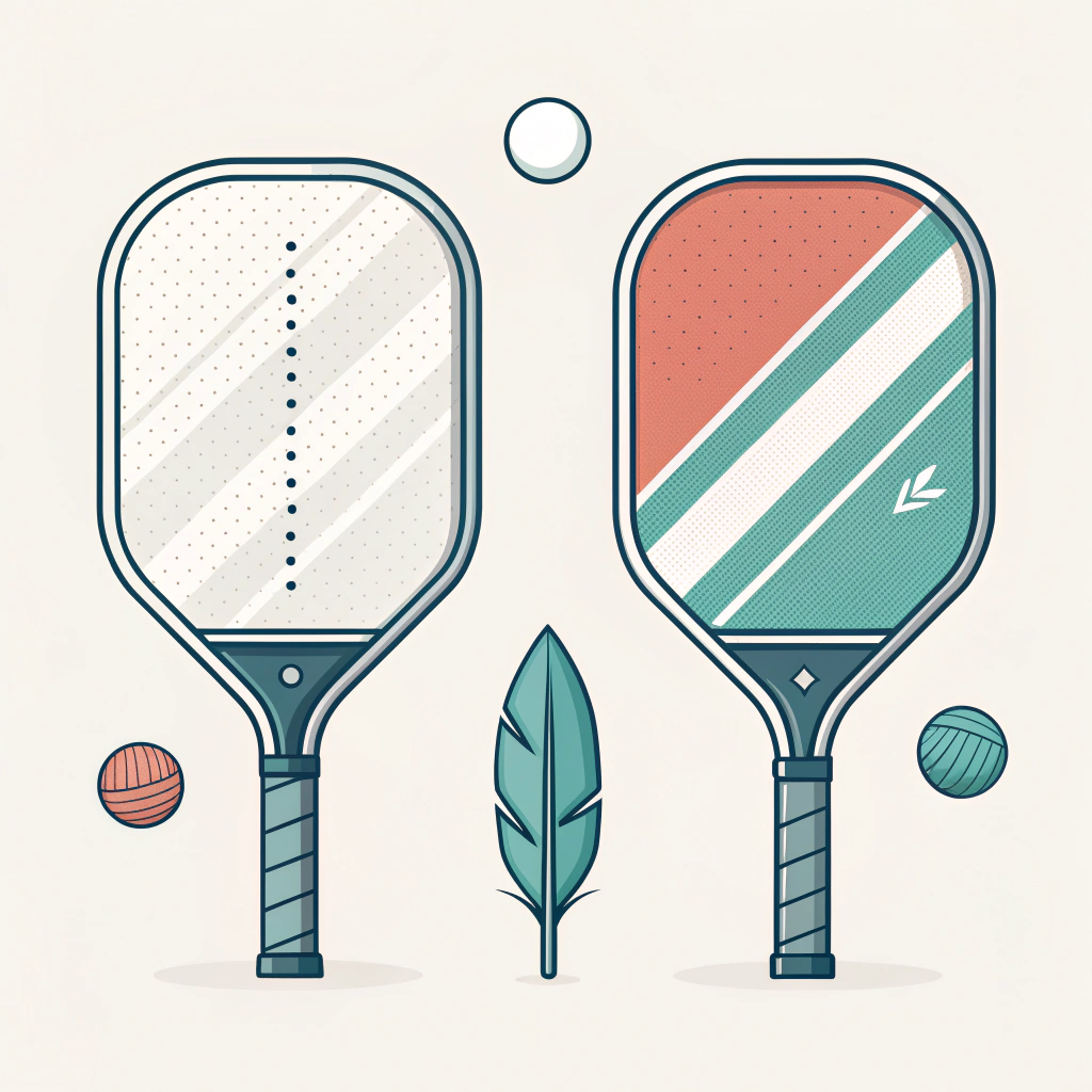 Minimal flat illustration comparing lightweight and heavier paddles showing speed versus momentum
