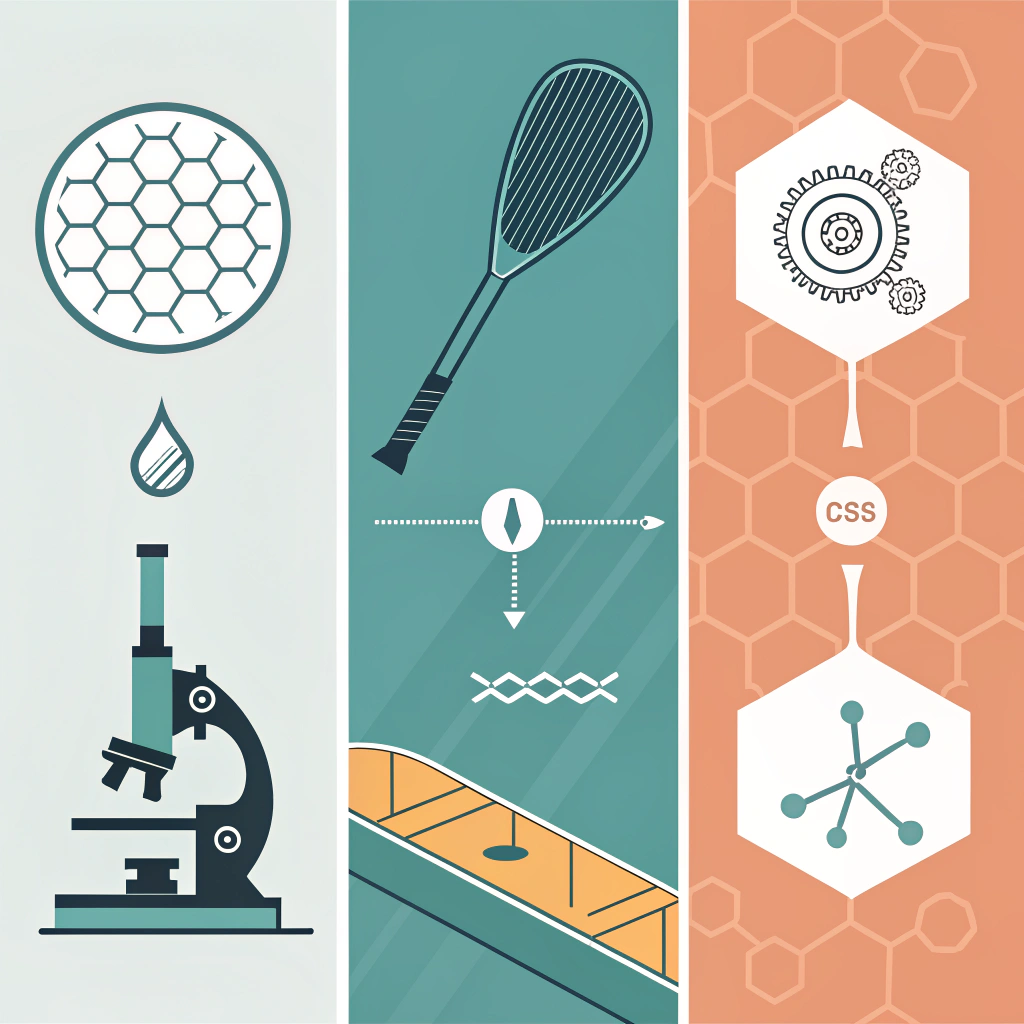 Three-panel flat icons: material, durability, and performance paddle tests