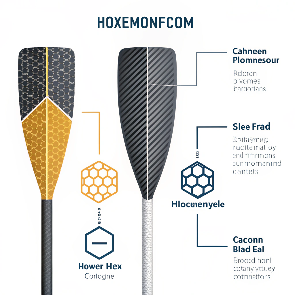 Flat cross-sections of paddles showing face, core, and edge variations.