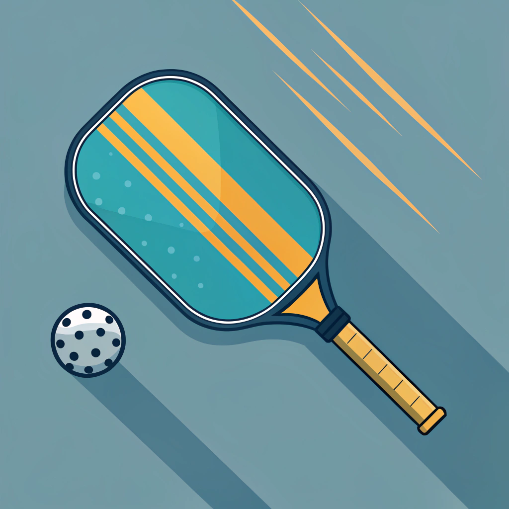 Flat minimalist pickleball paddle showing speed with motion streaks and honeycomb cross-section