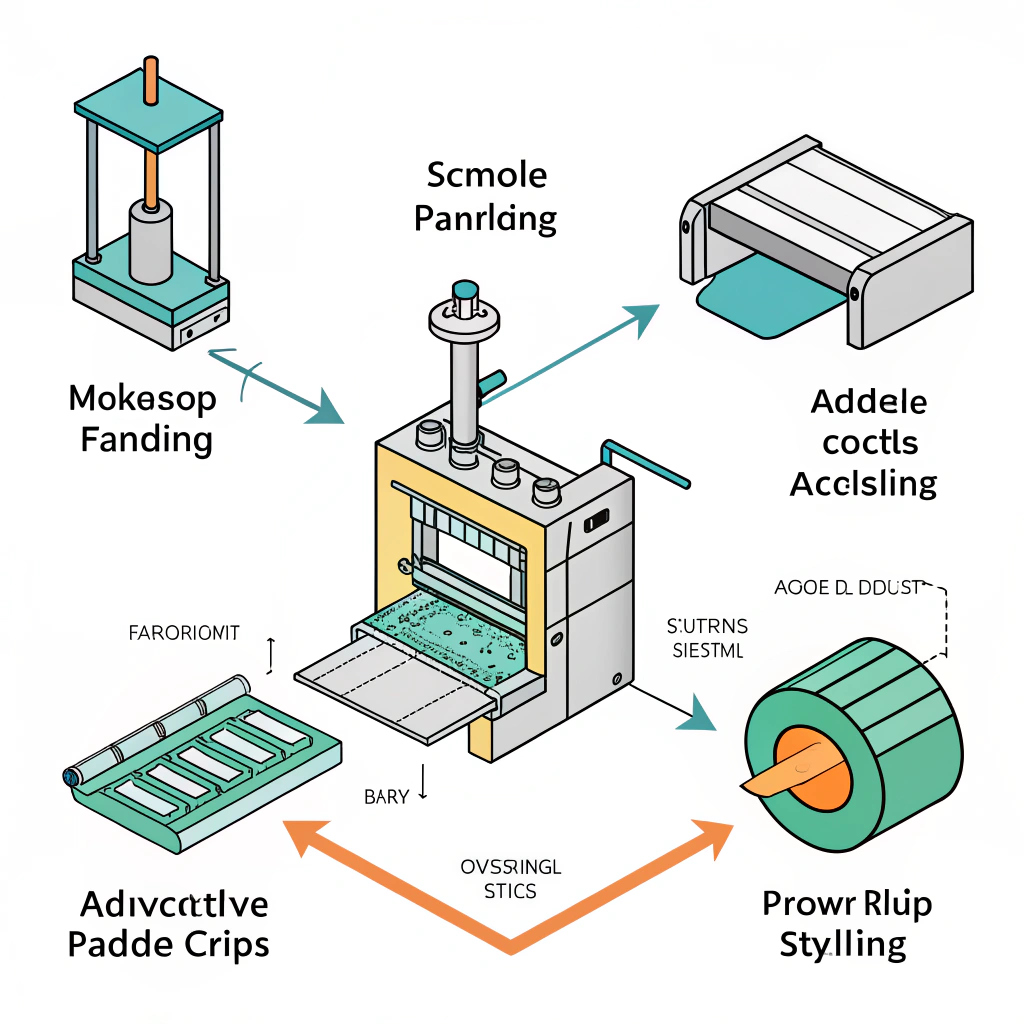 Simplified factory line showing molding, adhesive application and overgrip wrapping steps