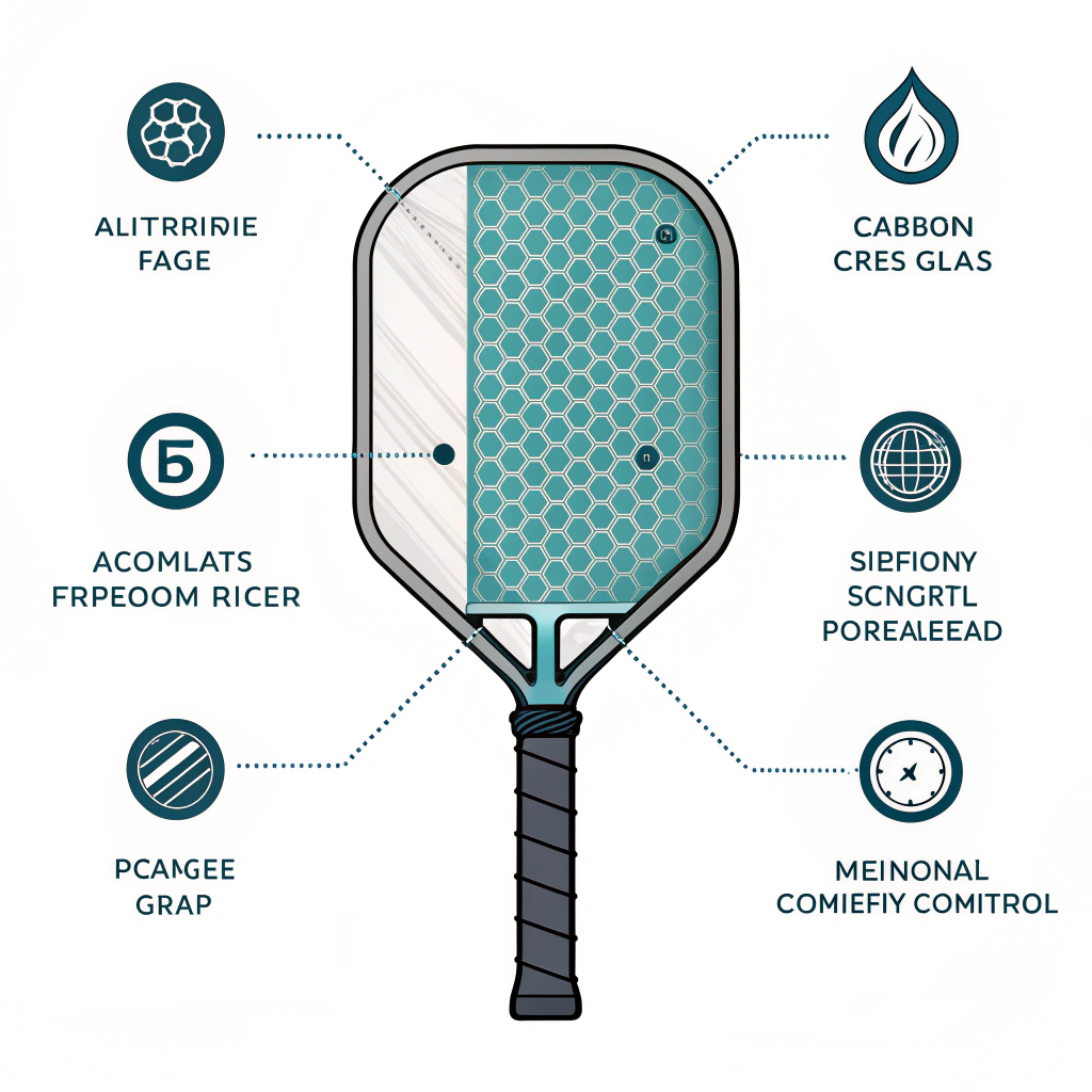 Exploded cross-section of paddle showing layers, adhesive, and core sealing.