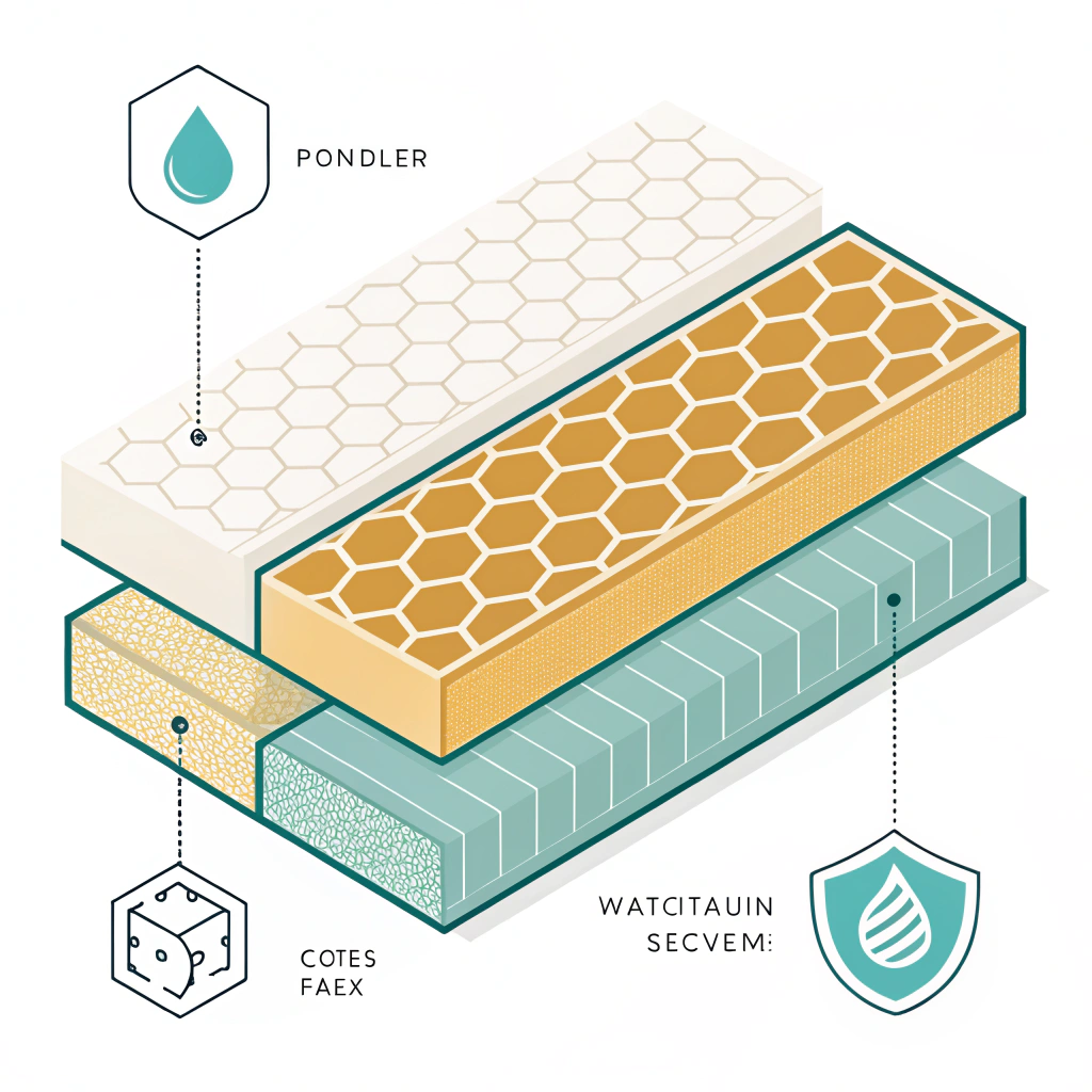 Minimal illustration comparing polymer, Nomex, and aluminum paddle core cross-sections