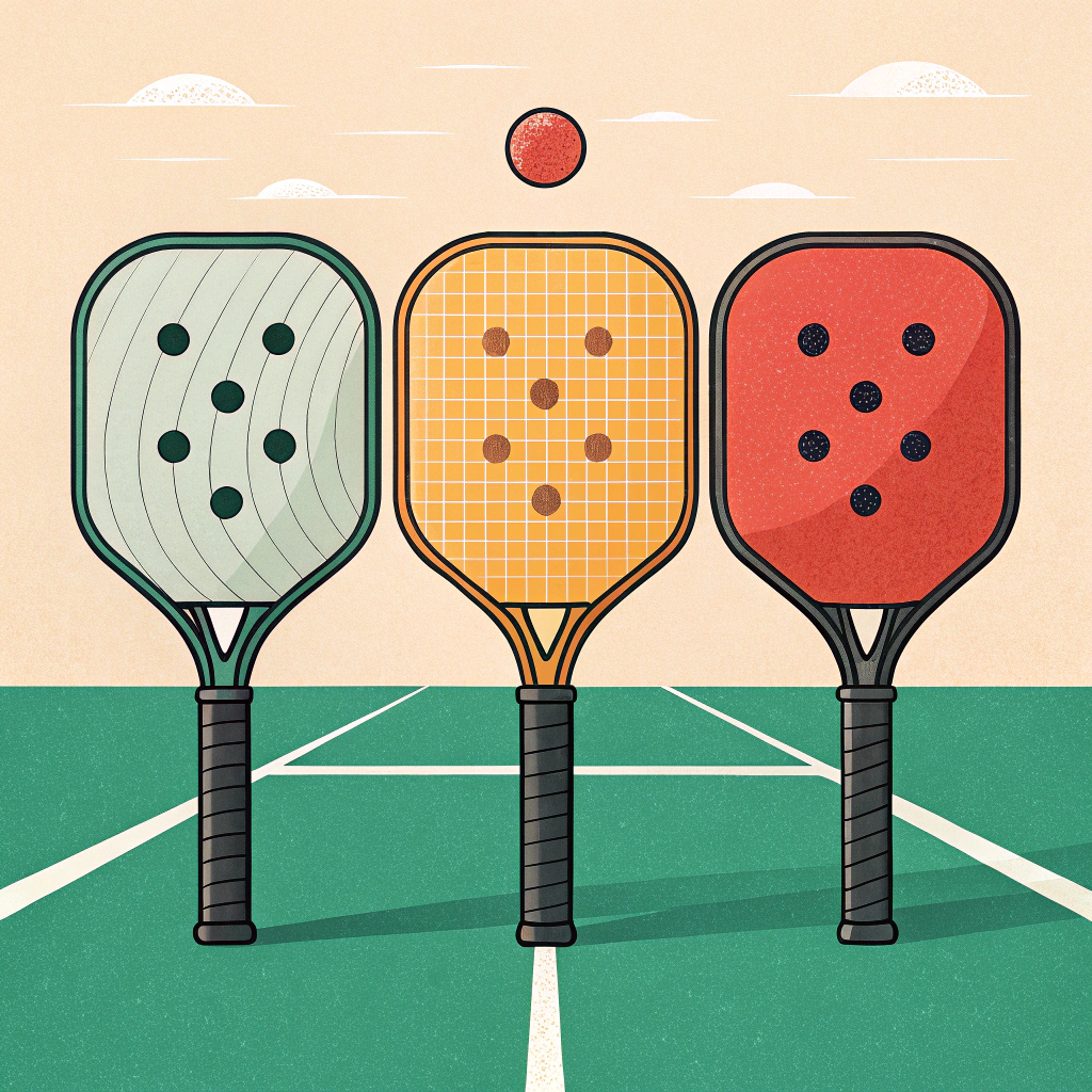 Minimalist illustration of three paddles with colored sound waves toward neighborhood houses