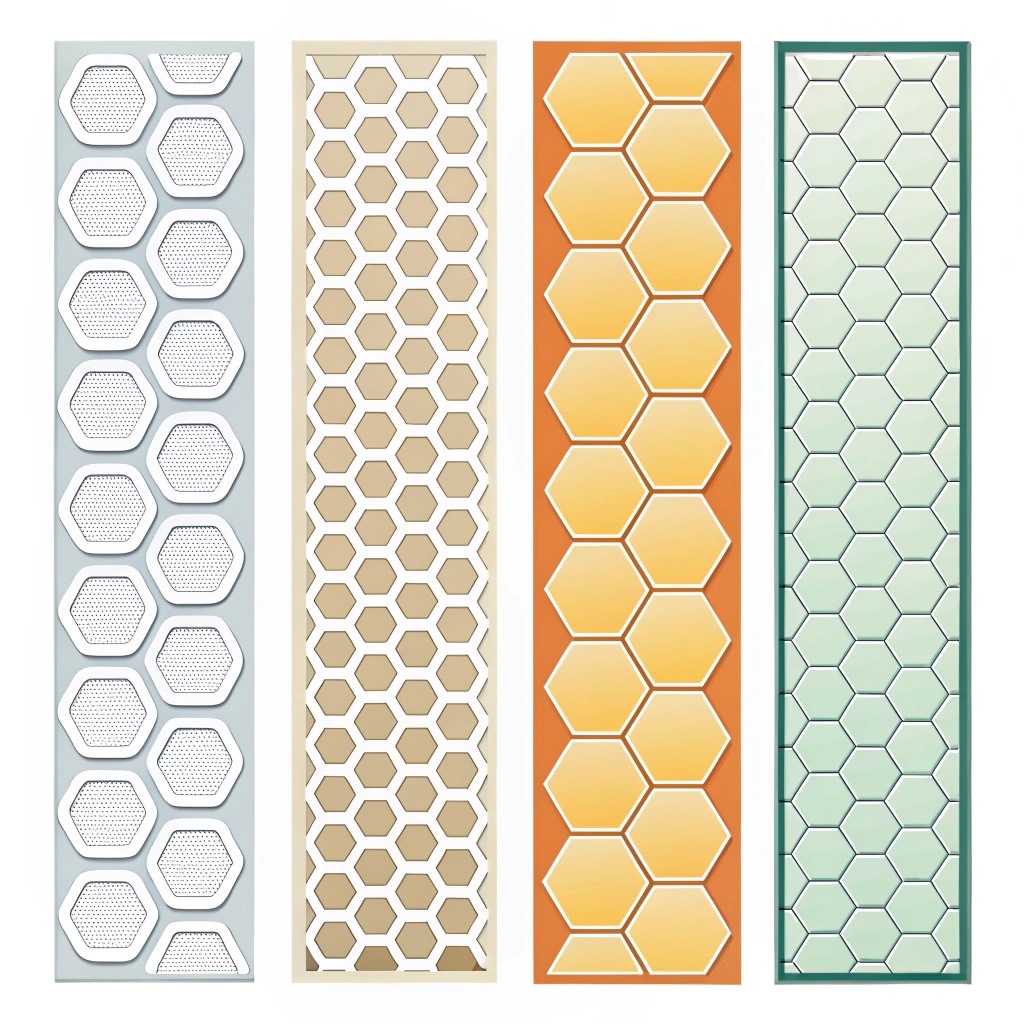 Paddle Core Comparison Four types of honeycomb core structures used in pickleball paddles